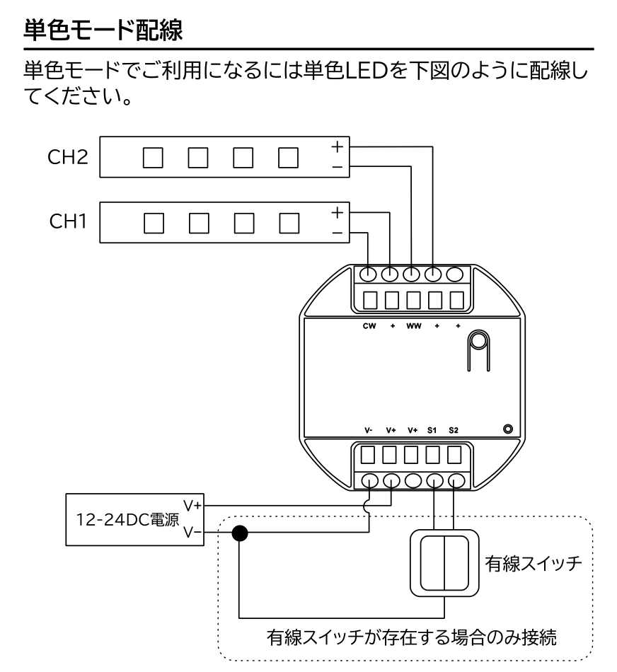 単色モード配線図